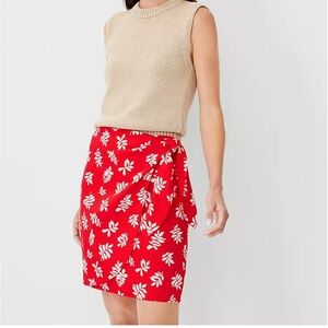 Leafed Linen Blend Sarong Wrap Skirt